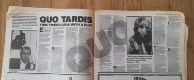 STATUS QUO 'time travellers' 1989  2 page  UK ARTICLE / clipping