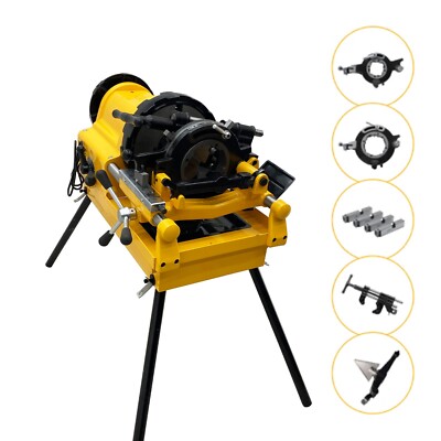 220V Electric 1/2''- 4'' Pipe Threader BSPT / NPT Threads Pipe Threading Machine