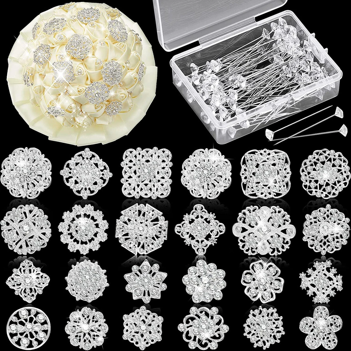 Rhinestone hotsell bouquet pins