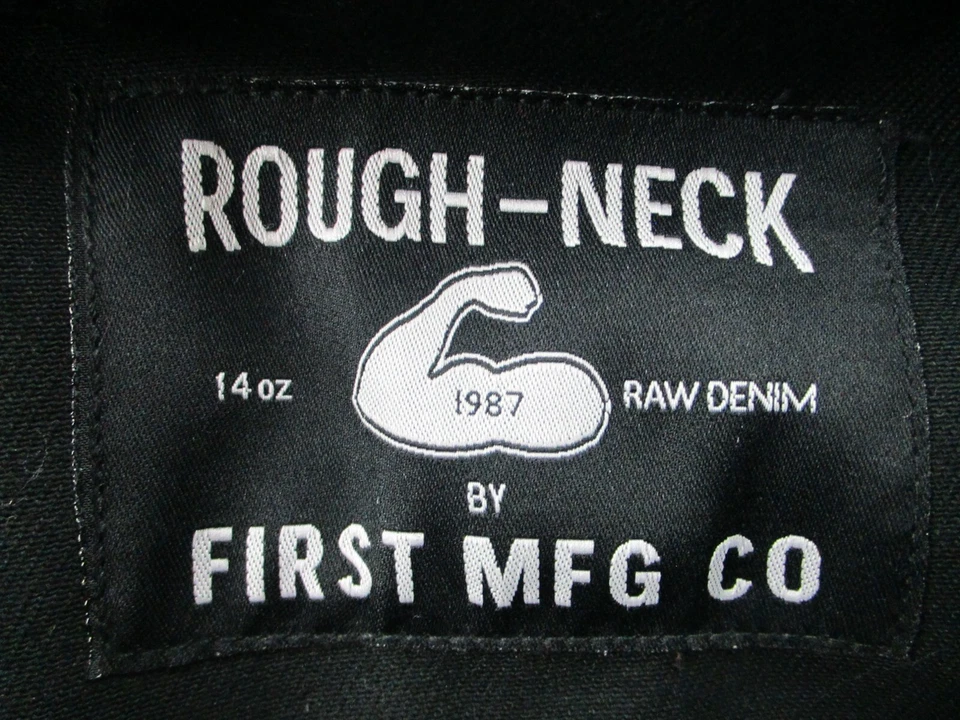 First Mfg Co No Limit Twill Vest Mens 3X Black Rough Neck Raw Denim Ride *READ* - Image 2 of 4
