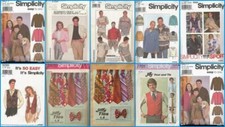 OOP Simplicity Sewing Pattern Mens Unisex w Misses Top Shirts Vest You Pick