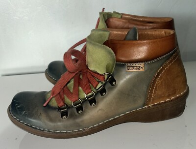 Designer Women s PIKILINOS Leather Boots Multicolor Spain 37 7 NEW Outdoor