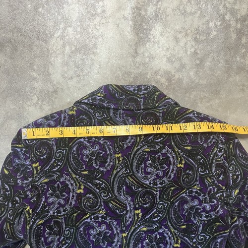 Talbots Blazer Womens 2 Petite Purple Black Paisley Jacket Single Breasted - Picture 5 of 9