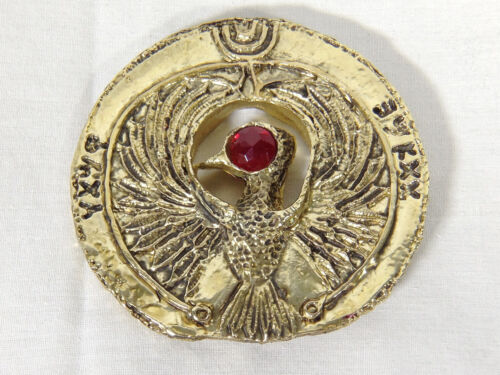 Cabezal Indiana Jones, Staff of RA, oro, metal, joyas rojas, placa, soporte - Imagen 3 de 8
