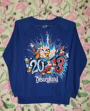 Disney Parks Womens Large Disneyland 2013 Crewneck Light Sweatshirt EUC