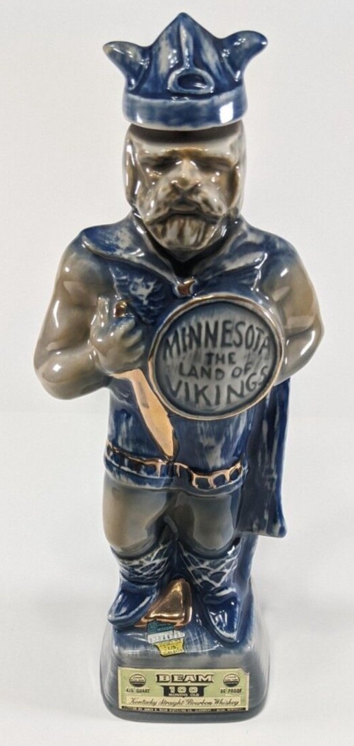 Vintage James Beam Minnesota Land of Vikings Decanter Whiskey Bottle