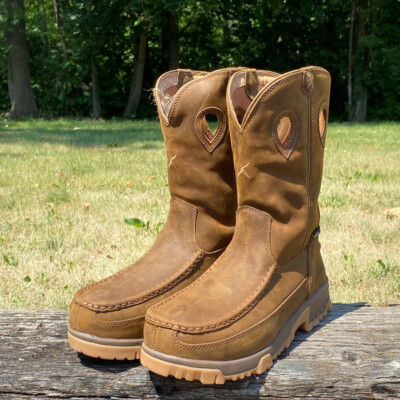 Twisted X Men s 11  Nano Toe Work Boot with CellStretch  in Distressed Saddle MX