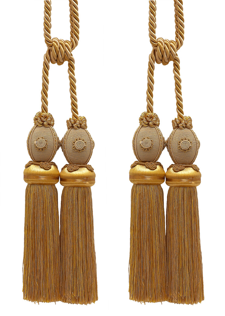 DÉCOPRO Double Tassel Tieback, Style# TBB2, Color# 8633 - Gold Medley [Set of 2]