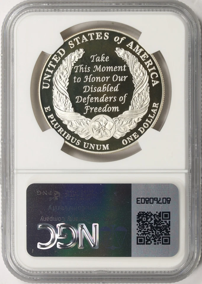 2010-W $1 Disabled Veterans Silver Dollar Commemorative NGC PF69 Ultra Cameo - Image 2 of 2