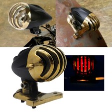 Luz trasera de freno de rejilla de latón para Harley Café Racer Bullet con montaje en guardabarros trasero