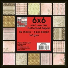 Paper Cellar Wedding Paper Pad 6 x 6 Stripes Flower Wedding Birthday Card Making
