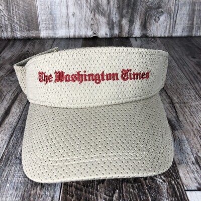 WASHINGTON TIMES VISOR HAT CAP ADJUSTABLE ONE SIZE FITS MOST OSFM BEIGE TAN