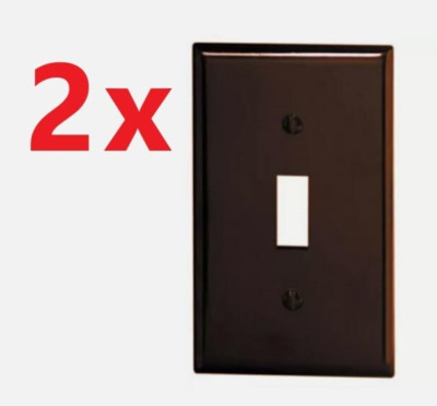 2-PK LEVITON 1-Gang Toggle Light Switch WALLPLATE Standard Size BROWN NEW 85001
