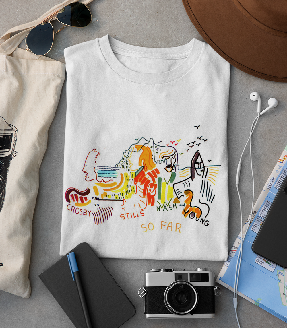 Crosby Stills Nash Young album White T-shirt Unisex All sizes