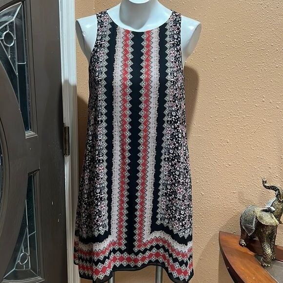 Mac Studio boho shift sleeveless patterned dress.… - image 3