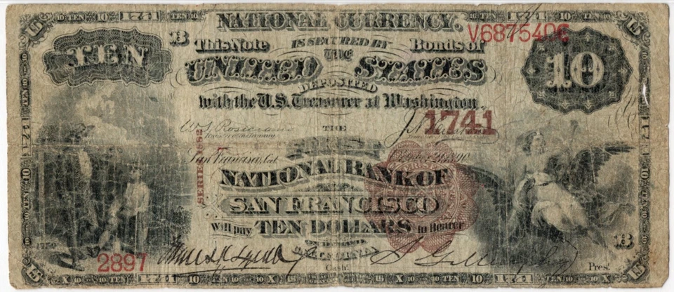 1882 $10 Brown Back National FNB San Francisco CA Ch#1741 PMG 12 - Image 3 of 3