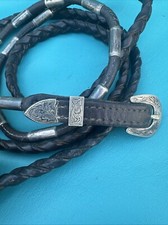Vintage Braided Leather Fleming Sterling Silver Show Lead Line