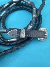 Vintage Braided Leather Fleming Sterling Silver Show Lead Line