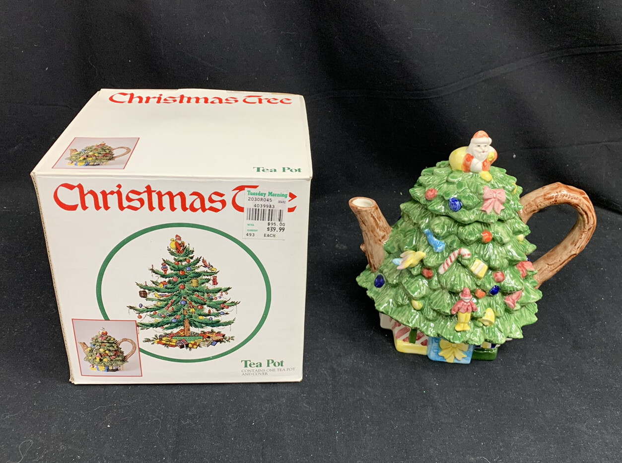 Vintage 1991 Spode Christmas Tree Teapot in OG Box eBay