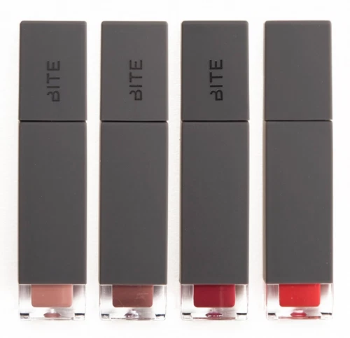 Set 4 BITE Beauty Whimsigoth Liquified Lipstick Braised/DemiGlace/Flambe/Whip