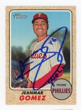 SIGNED BASEBALL CARD AUTO TOPPS HERITAGE 2017 JEANMAR GOMEZ PHILLIES #184