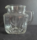 Vintage 1950’s Federal Clear Glass Square Qt Juice Pitcher Handle Star On Bottom