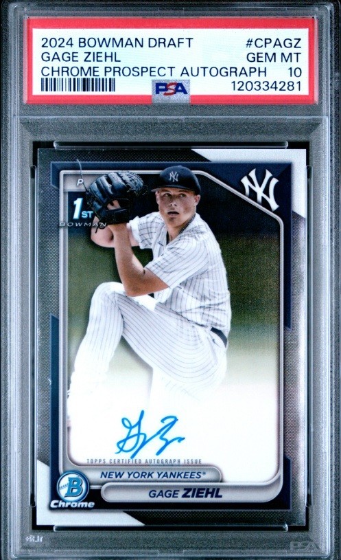 2024 Bowman Draft Chrome Autograph Gage Ziehl #CPAGZ 1st Bowman PSA 10 GEM MINT