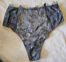 Victoria's Secret GREY Metallic Dream Angels High Waist Panties Size MEDIUM