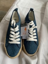 Primark Espadrille style denim blue shoes size 4 BNWT
