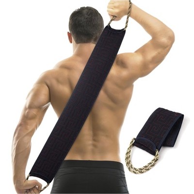 Exfoliating back scrubber for shower, double-sided back wash belt, back scrub...