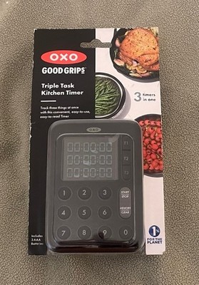 OXO Good Grips Digital Triple Kitchen Timer - Black BSCS New Sealed Clean Box