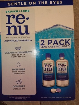 Bausch Lomb Renu Advanced Formula 2 Pack 12oz Contact Solution Exp 12/2028