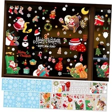 295PCS Christmas Window Clings Kids Room Big Windows Stickers Cute Christmas