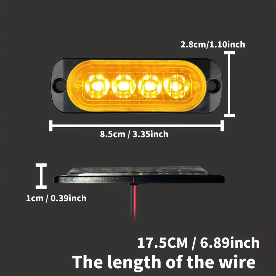 20pcs New Upgraded 12V-24V Universal LED Light for Truck Car-Amber/Red/White - Image 4 of 4