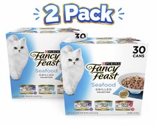 2 pack Purina Fancy Feast Grilled Food, Wet Cat Food, Seafood, 3 oz Cans