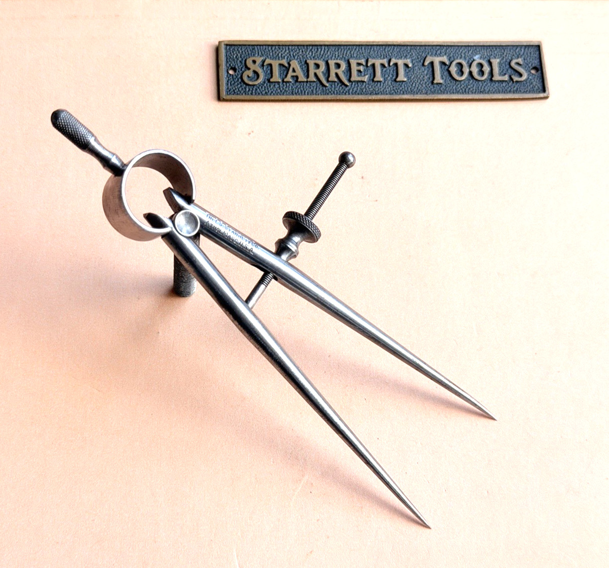 STARRETT No.277 Spring-Type Dividers with Round Legs; 4.0” Size & Capacity. USA