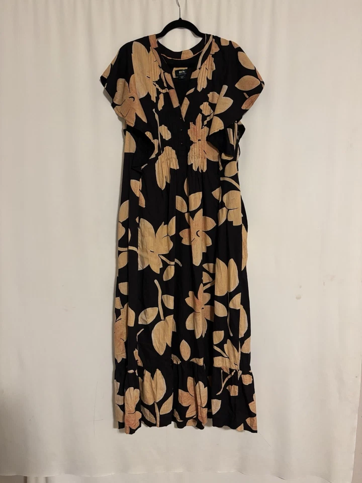 Anthropology Maeve Cassandra Dress Maxi Large Aline Long Floral Black Tiered - Image 4 of 4