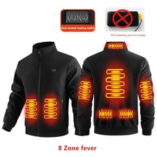 8-Zone Heating Electric Coat Jacket Winter Fashion Fleece Thick Warm Men Women