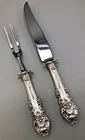 Sir Christopher by Wallace Sterling silver 2 Carving Knife and Fork Set