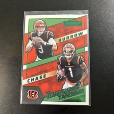 2022 Contenders Chase/Joe Burrow #TDT-CIN Bengals Touchdown Tandems Emerald NFL
