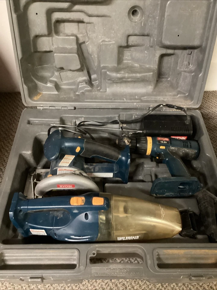 Ryobi 18V Power Tool Set With Drill Circular & Reciprocating Saw Vacuum *Read* - Image 2 of 4