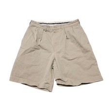 Vintage Polo Ralph Lauren Mens Beige Pleated Shorts Cotton Casual Size 34