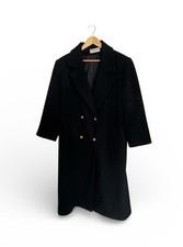 Vintage Forecaster of Boston 100 Wool Women's Black Overcoat - Size 12 Large 