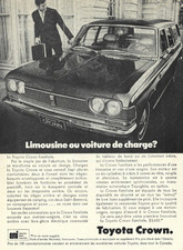 1969 TOYOTA CROWN AUTOMOBILE ORIGINAL AD IN FRENCH