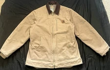 VTG CARHARTT C61 SDL Sandstone Canvas Ridge Sherpa Lined Coat Jacket Men’s M