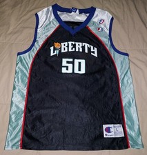 VTG LISA REBECCA NEW YORK LIBERTY #50 CHAMPION LARGE JERSEY WNBA BASKETBALL 90s