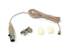 Beige Lavalier Lapel Mic for AKG/Samson Wireless Bodypack Transmittes TA3F