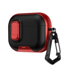 For Airpods Pro 3 /Pro 2/Airpods 4 Leather Kicstand Safe Lock Case With Keychain