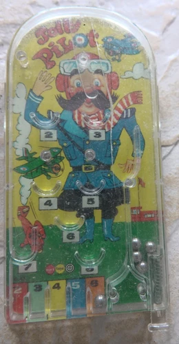 Vintage 1970s Marx Jolly Pilot Pocket Pinball Bagatelle Toy