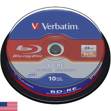 Verbatim BD-RE 25GB 2X with Branded Surface - 10pk Spindle,White